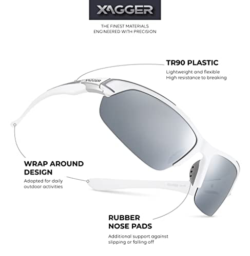 Xagger Polarized Sport Sunglasses for Men Women Wrap Around UV400 Running Baseball Softball Fishing Driving Glasses