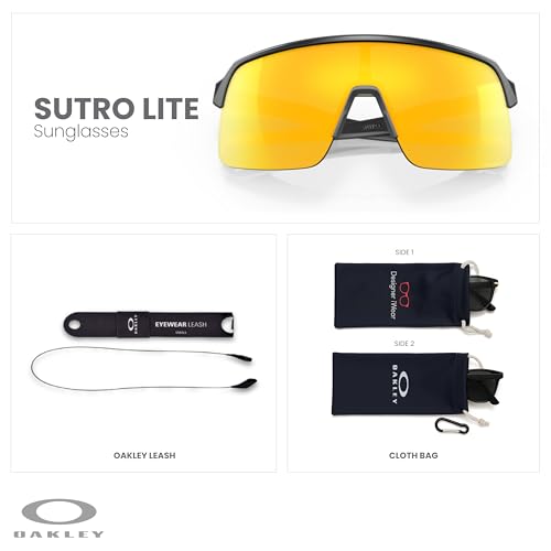 Oakley Sutro Lite OO9463 Shield Sunglasses for Men for Women+ Bundle Accessory Leash Kit, Microfiber Pouch