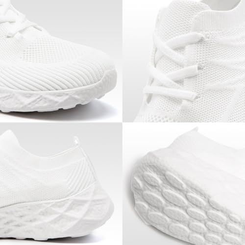 IQYNAM Womens Slip Resistant Work Shoes Tennis Running Fashion Sneakers Comfortable Athletic Gym Workout Slip on Shoes