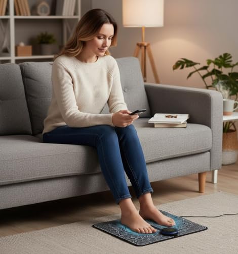 Foot Plate Foot Massager Relaxes Muscles for All-Night Comfort, 8 Massage Modes, 19 Levels, Smart Auto Power-Off & Safety ...