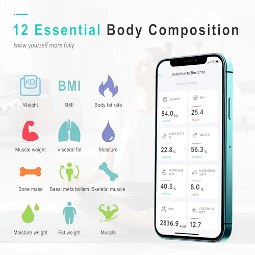 BalanceFrom Smart Scale for Body Weight Digital Bathroom Bluetooth BMI Body Fat Scale with 12 Body Composition Analyzer, T...