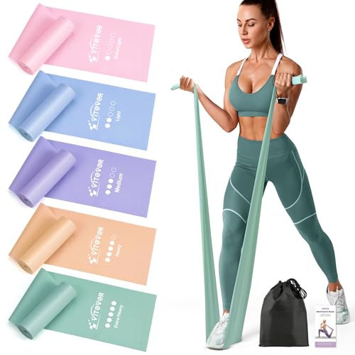 Stretch Bands for Exercise, 5 Levels Resistance Bands for Working Out, Exercise Bands for Physical Therapy, Pilates, Reha...