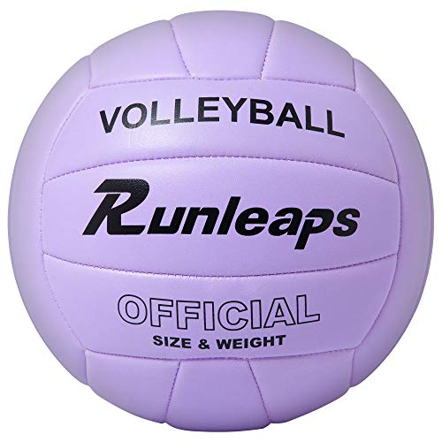 Runleaps Volleyball, Waterproof Indoor Outdoor Volleyball for Beach Game Gym Training (Official Size 5)