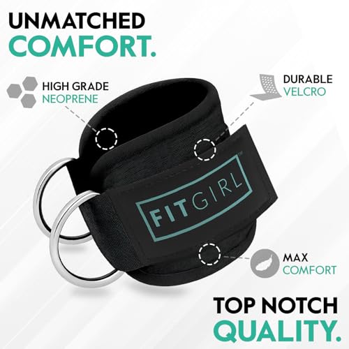 FITGIRL Ankle Strap for Cable Machine – Premium Padding and Comfort for Cable Exercise Machines, Cable Exercise Attachment...