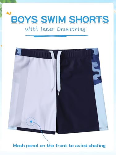 Hotfiary Boys Rash Guard Swimsuits Set Two Piece Short Sleeve Swim Shirts with Trunks Quick Dry Bathing Suit Swimwear 8-15 Y