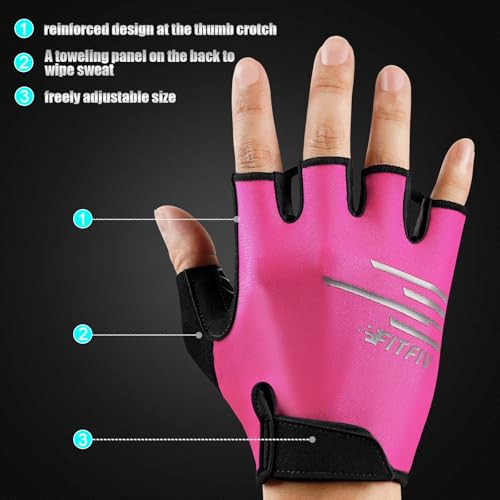 FITFIV Cycling Gloves Bike Gloves for Men/Women Half Finger Biking Gloves Exercise Workout Gloves Suitable for Outdoor Spo...