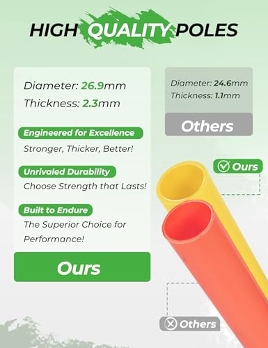 SEAOTTER Soccer Agility Training Poles, 6/10/20Pcs 6FT Adjustable Detachable Sports Speed Training Sticks, Practice Equipm...
