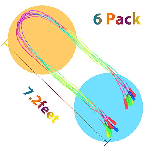 Elcoho 6 Pack Rainbow Jump Rope Set Jumping Ropes Physical Education Skipping Rope