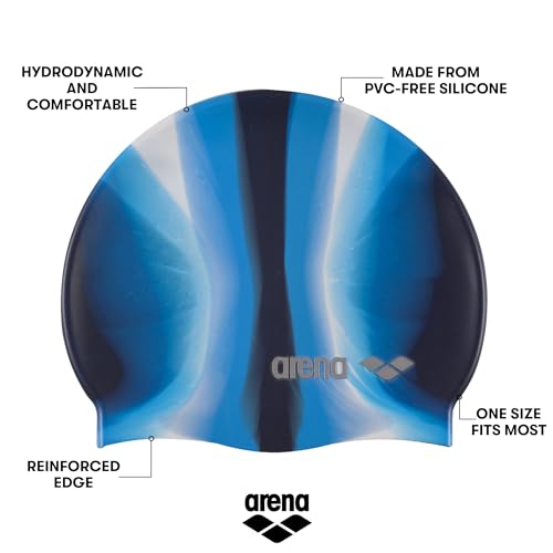 Arena HD Unisex Adult Elastic Silicone Swim Cap for Men and Women, Fitness Swimming Gear Soft and Stretchy Pool Bathing Cap