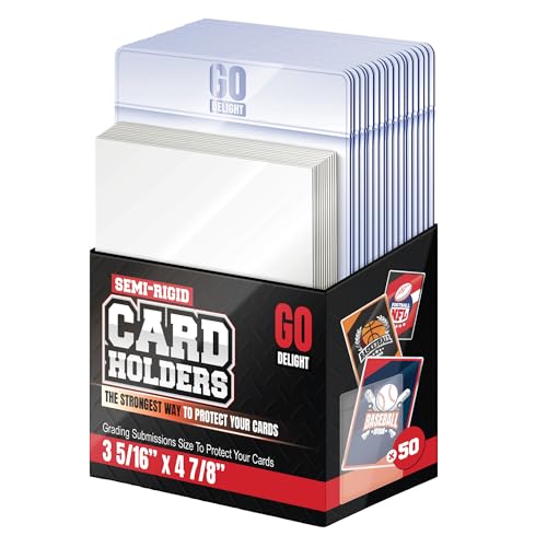 Semi Rigid Card Holders for PSA, SGC, BGS, CSG Grading – 100 Bundle - Baseball Card Sleeves - 50 Card Holders for Trading ...