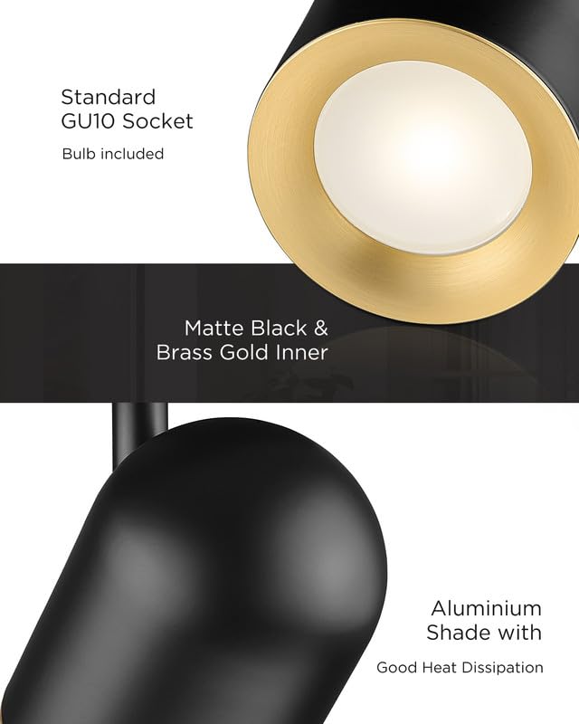 Femila 44 Adjustable Led Track Light  4000K Black Ceiling Track Lighting Fixture  350?Rotatable  Modern Led Track Light Kit  4Fs78Tl-5 Bk
