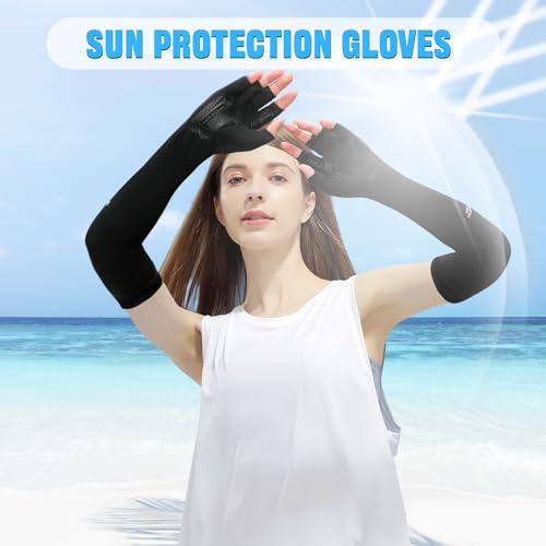 Qeedy UV Protection Gloves - Non Slip Sunblock Gloves for Summer Outdoor Fishing & Driving