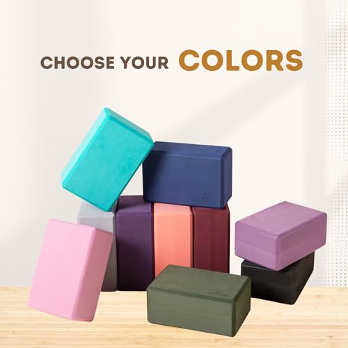 Everyday Yoga Foam Block and Yoga Strap Set, Soft Non-Slip Surface for Stability, Balance, and Deepen Stretches - Ideal fo...