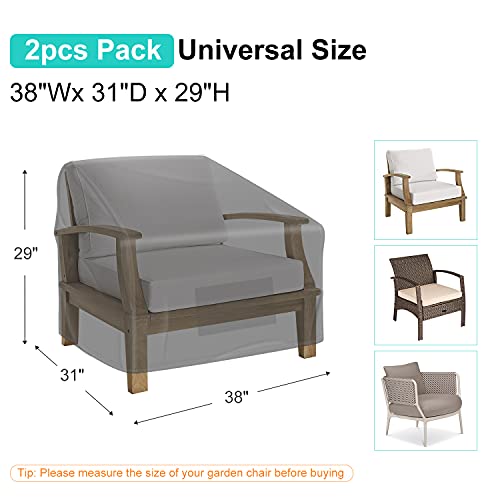BROSYDA Patio Chair Covers for Outdoor Furniture Waterproof 2 Pack, Lawn Chair Covers 600D Heavy Duty Oxford Cloth, Large ...