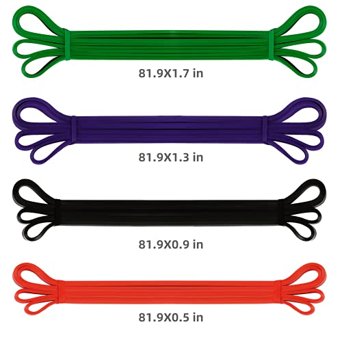 Pull Up Resistance Bands Set of 4 for Men and Women, Assistance Band for Exercise for Resistance Training Powerlifting, Gy...