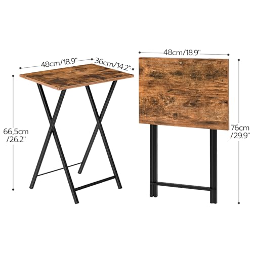 HOOBRO Folding TV Table, TV Tray, Stable Snack Table for Small Space, Portable Sofaside Desk, Easy Assembly and Storage, I...