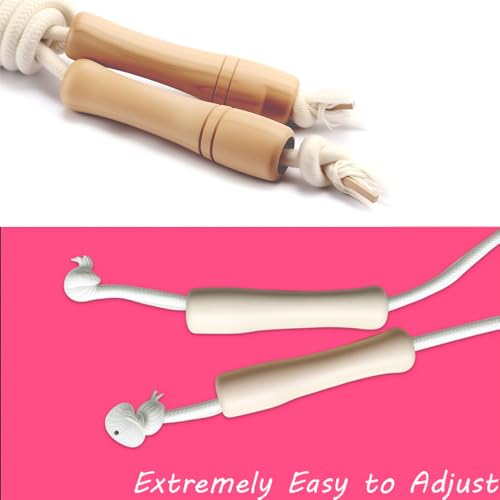 Homello Jump Rope for Kids - Wooden Handle - Adjustable Cotton Braided Fitness Skipping Rope for Toddler Fitness Workout E...
