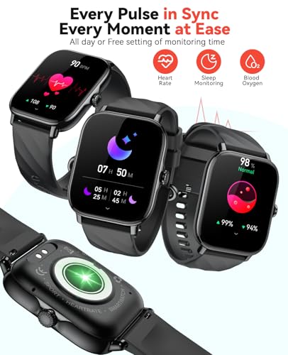 Kriutefy Fitness Tracker Smart Watches for Men Women with Step Counter, Sleep Calorie Monitor, Pedometer, IP68 Waterproof,...