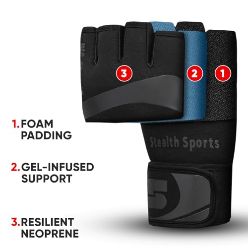 Stealth Sports Boxing Inner Gloves Neoprene Wrist Support Padded Gel Wraps Hand Protection Boxing Bag Hand Wraps for Punch...