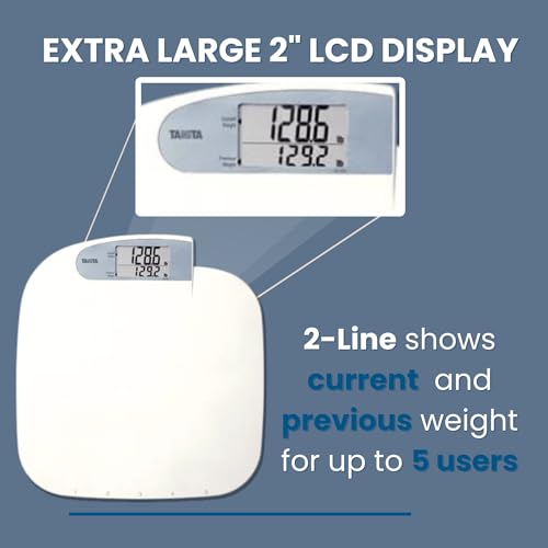 Tanita HD-351 Japan Technology Digital Bathroom Weight Scale- 440 lbs Capacity - Accurate & Precise with 5 Multi-User Conv...