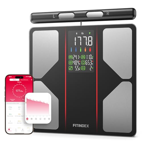 FITINDEX Smart Scale for Body Weight, Body Composition Analyzer with 8-Electrode Large Platform for Weight, BMI, Fat, Musc...