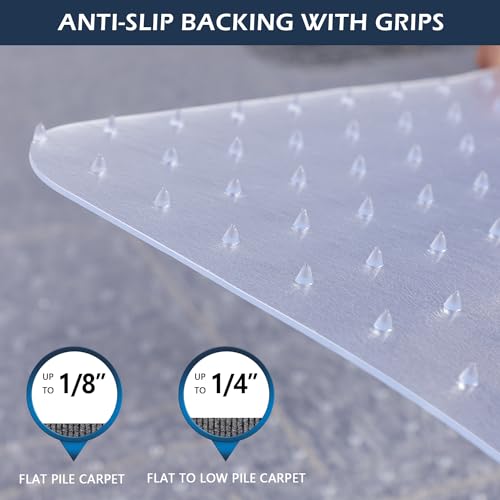 Chair Mat for Carpet, SALLOUS 46" x 60" Office Chair Mat for Carpeted Floors, Heavy Duty Vinyl Floor Mat with Grips, Floor...