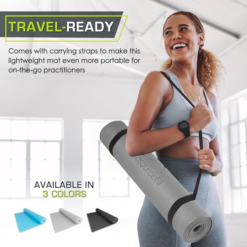 ProsourceFit Classic Yoga Mat 1/8” (3mm) Thick, Extra Long 72-Inch Lightweight Fitness Mat with Non-Slip Grip for Yoga, Pi...