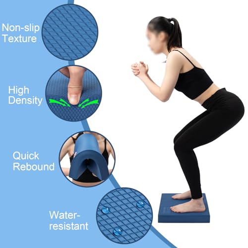 StrongTek Professional Foam Exercise Balance Pad - 15.8" x 13" x 2", High-Density TPE Foam Knee Pad, Non-Slip & Water-Resi...
