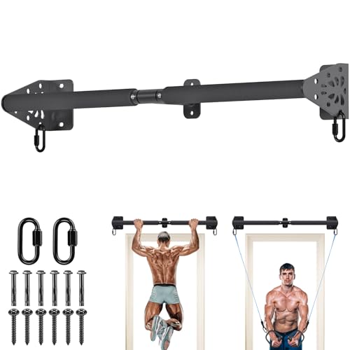 Kipika Wall Mounted Pull Up Bar - Heavy Duty 450 LB Capacity Doorway Chin Up Bar for Home Gym, Sturdy Steel Construction w...