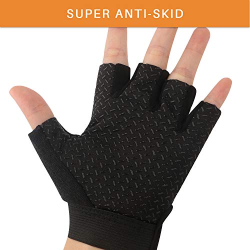 Kids Half Finger Cycling Gloves Non-Slip Fingerless Adjustable Mitten Shock-Absorbing Gloves for 3-6 Years Old Boys Girls ...