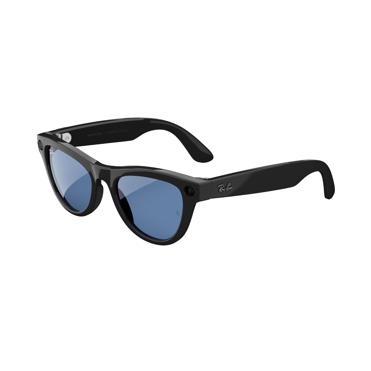 Meta Ray-Ban Glasses, Skyler, Shiny Black Frames, Cerulean Blue Transition Lenses