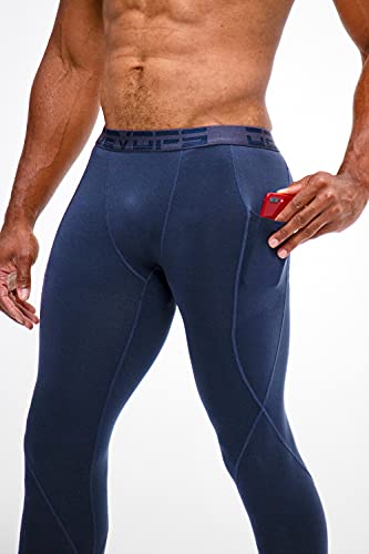 DEVOPS 2 or 3 Pack Men's Thermal Compression Pants, Athletic Leggings Base Layer Bottoms