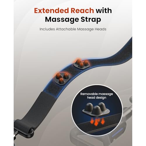 BOB AND BRAD Massage Gun with Massage Strap for Hard to Reach - Dual-Mode Percussion & Compression Massager for Muscle Rec...