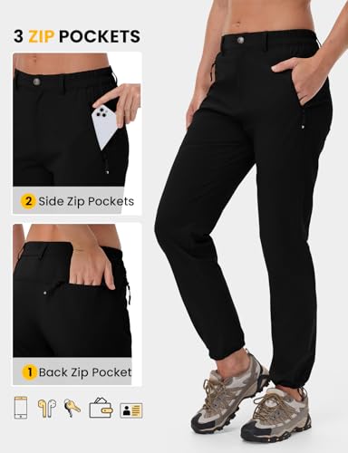 TBMPOY Women's Lightweight Hiking Pants Water Resistant Quick Dry Travel Work Outdoor Fishing Pants Zipper Pockets