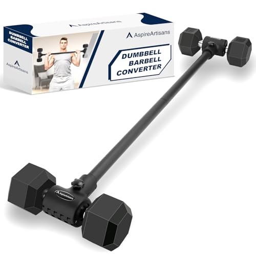 Aspireartisans Dumbbell to Barbell Converter – Adjustable Weights & 200LB Capacity for Home Gym Strength Training