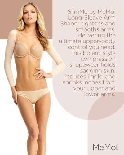 SlimMe Long Sleeve Arm Shapewear, Arm Slimming Sleeves for Women, Tightens and Smooths Arms, Bolero Style - Small to Queen 2