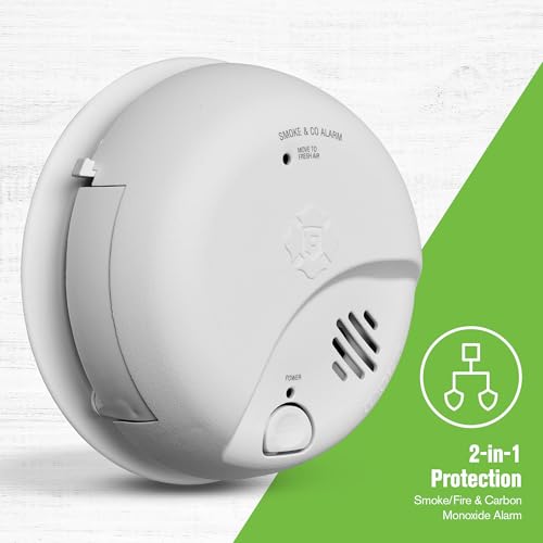 First Alert SMICO100 Battery-Operated Combination Smoke & Carbon Monoxide Alarm -Pack 6