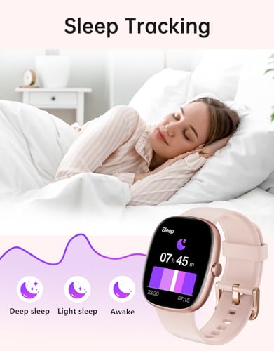 HUAKUA Smart Watches for Women Compatible with iPhone/Android Phones Answer/Make Calls, 1,85" HD Fitness Tracker with Hear...
