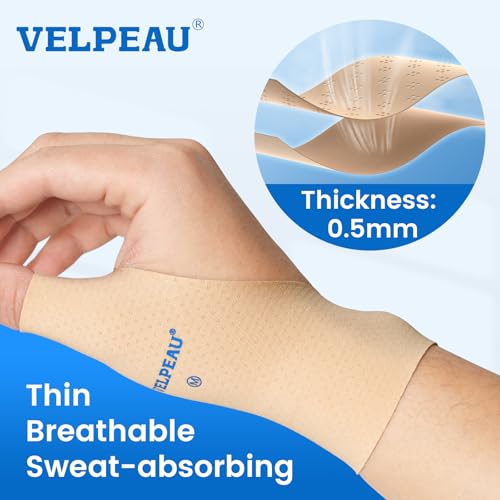 VELPEAU Thumb and Wrist Compression Sleeve for Tendonitis (Pack of 2), Seamless Technology, Gloves Wraps for Arthritis Pai...