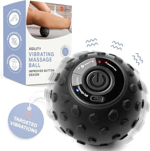 Lifepro 4-Speed Vibrating Massage Ball - Peanut Massager and Vibrating Foam Roller for Fitness, Mobility, and Relaxation -...