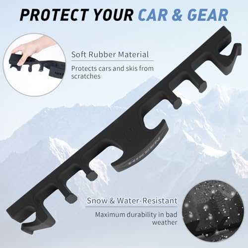 Hikeen Magnetic Ski Snowboard Vehicle Mount,Holders to Prevent Ski Snowboard and Ski Pole from Tipping Over | Vehicle Pain...