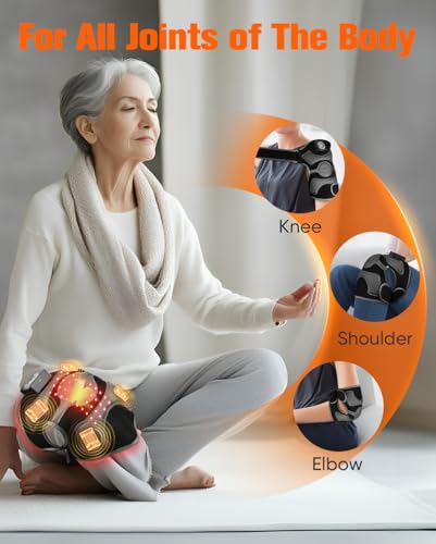 3D Red Light Therapy Vibration Massage Knee Brace - FSA Eligible HSA 5000mAh Cordless Knee Massager with 4 Vibration Area...