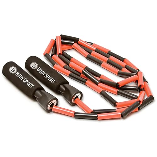 BodySport ZZR184 Beaded Jump Rope - Expand Your Workout Routine - Foam Handles for Firm Grip - 9 Ft. Rope