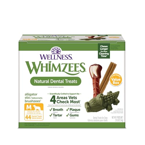 WHIMZEES Wellness Value Box Dog Dental Treats, Medium Size (44 Count)