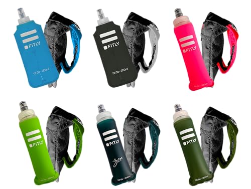 FITLY Soft Flask - Shrink As You Drink Soft Water Bottle for Hydration Pack - Folding Water Bottle Ideal for Running, Hiki...
