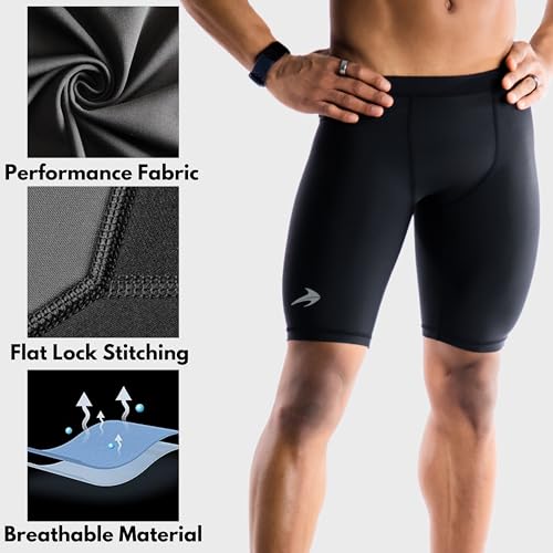 Men’s Compression Shorts Workout & Training | Performance Spandex Baselayer Athletic Gym, Running, Rowing Underwear