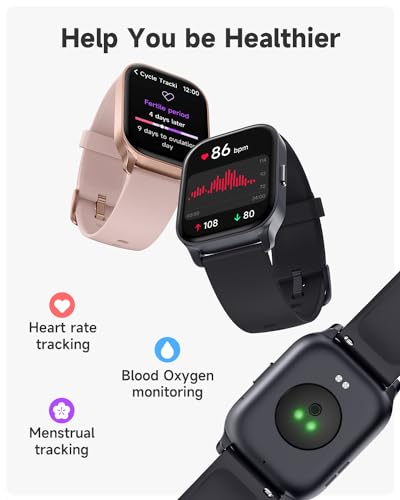 TOOBUR Smart Watch for Men Women, Smartwatch Compatible Android and iOS Phone, Answer/Make Calls, Fitness Tracker Watch, H...