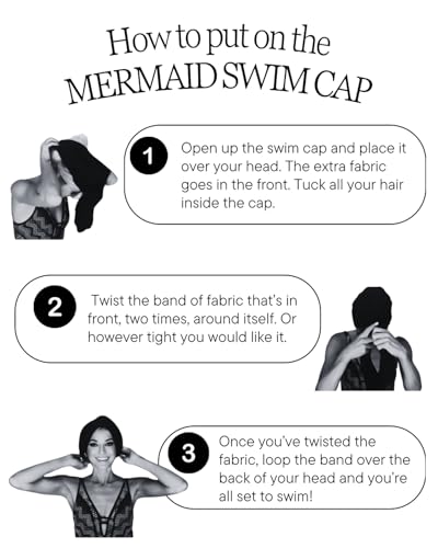 Waterproof Swim Turban, Extra Large Swip Cap. Keeps Hair Dry. Protection from Swimming Pools, Salt Water and UV Rays. for ...