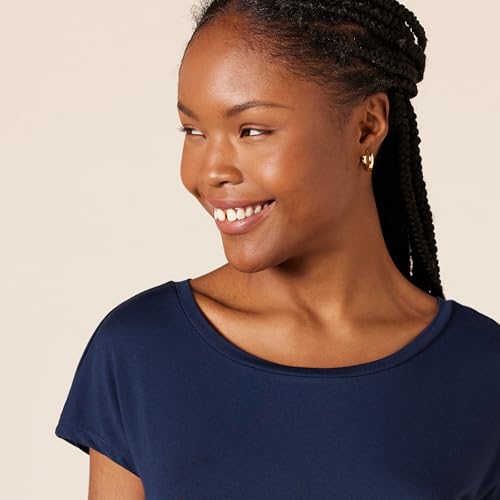 Amazon Essentials Womens Jersey Regular-Fit Short-Sleeve Boat-Neck T-Shirt