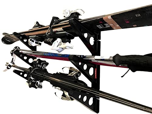 StoreYourBoard Ski Rack – Heavy-Duty Horizontal Ski Wall Mount & Snowboard Wall Mount for Garage Wall Shelving - Snowboard...